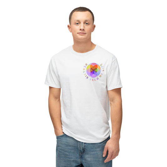 Sacred Geometry: Genesis Seed of Life 01-01 Designer Fruit of the Loom Unisex HD Cotton T-shirt