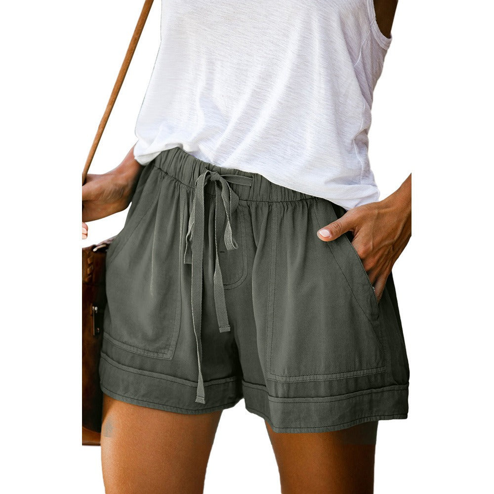 Elastic High Waist Drawstring Casual Shorts (12 colors)