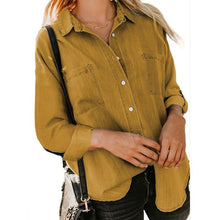 Cargar imagen en el visor de la galería, Double Pocket Long Sleeve Denim Blouse (7 colors)