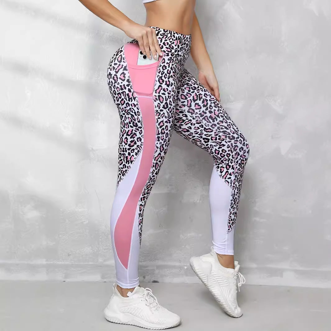 Contrast Color High Waist Leopard Print Leggings (3 colors)