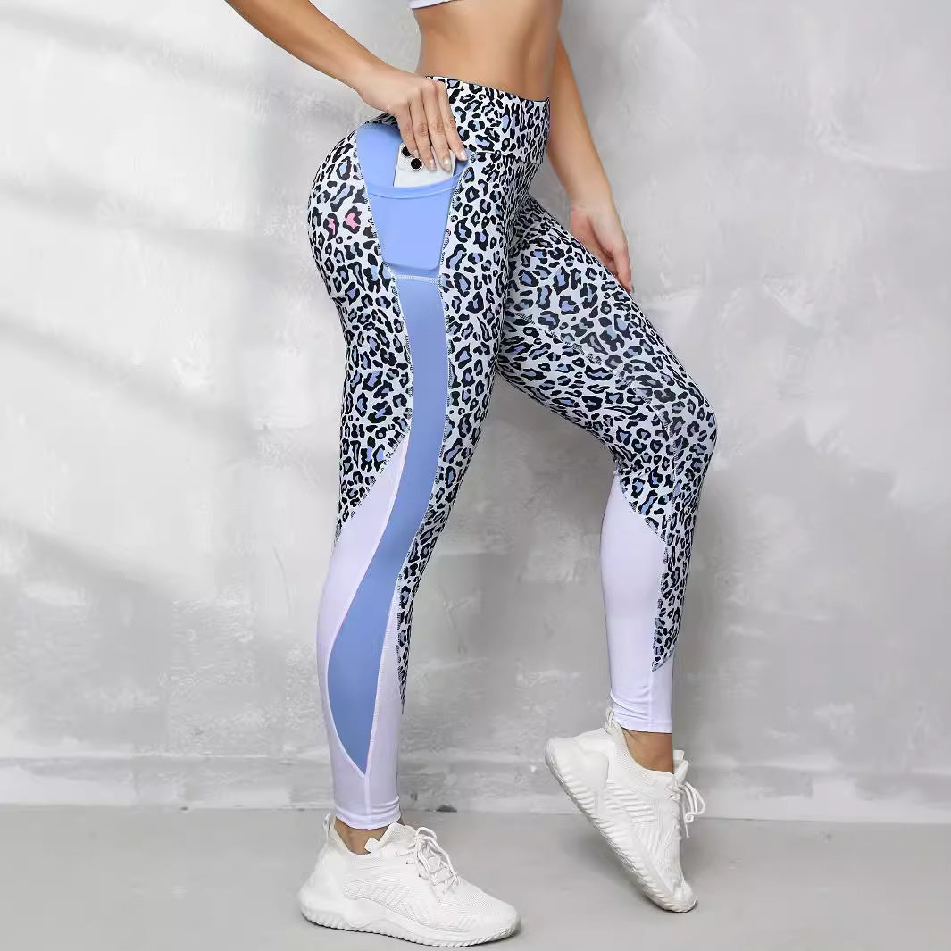 Contrast Color High Waist Leopard Print Leggings (3 colors)