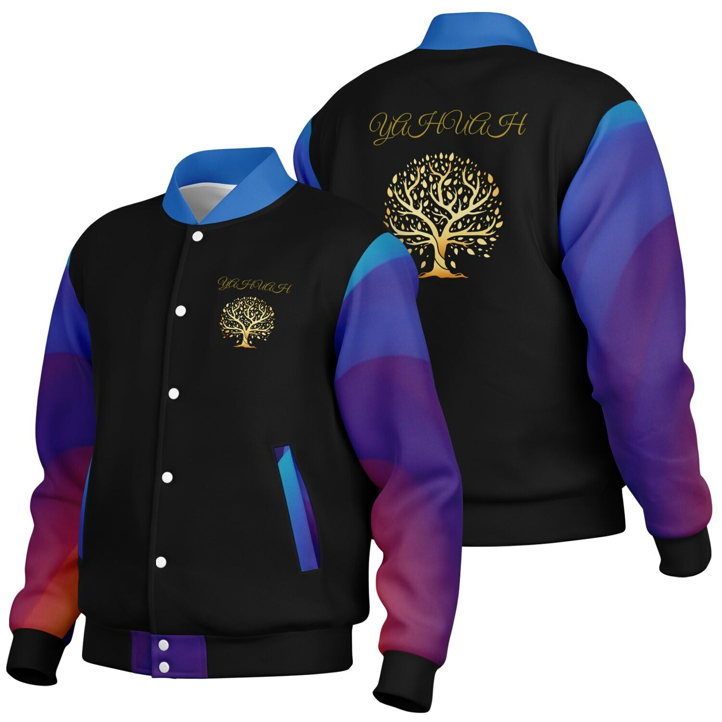 Yahuah-Tree of Life 01 Royal Designer Varsity Jacket