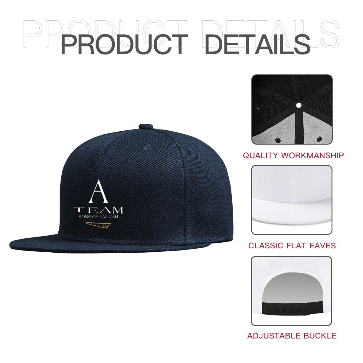 A-Team 02-01 Men's Designer Flat Brim Baseball Cap (4 colors)