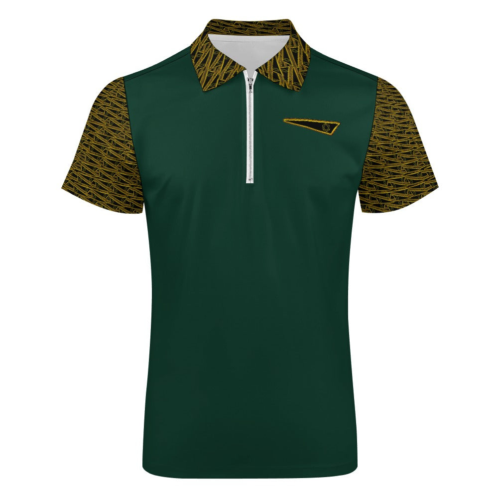 Flag of David, The Men's Designer Zip Placket Polo Shirt (7 colors)