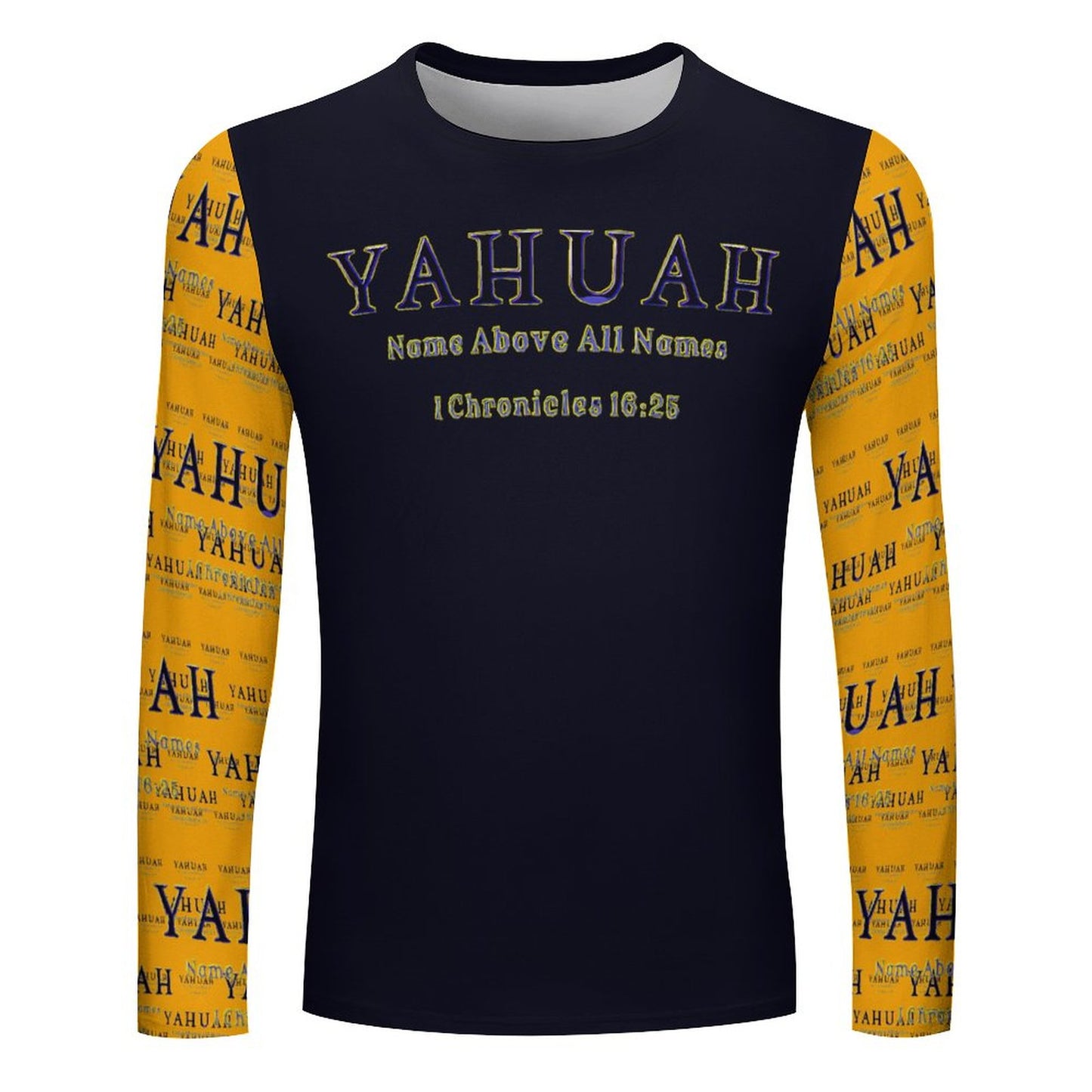 Yahuah-Name Above All Names 02-01 Men's Designer Long Sleeve Cotton  T-shirt