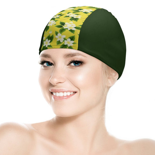 TRP Floral Print 10: Jasmine Vine 01-01 Designer Swimming Cap