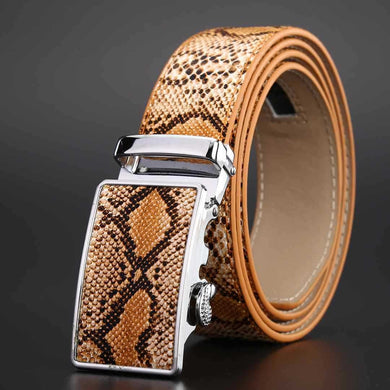 Genuine Leather Automatic Buckle Belt for Men