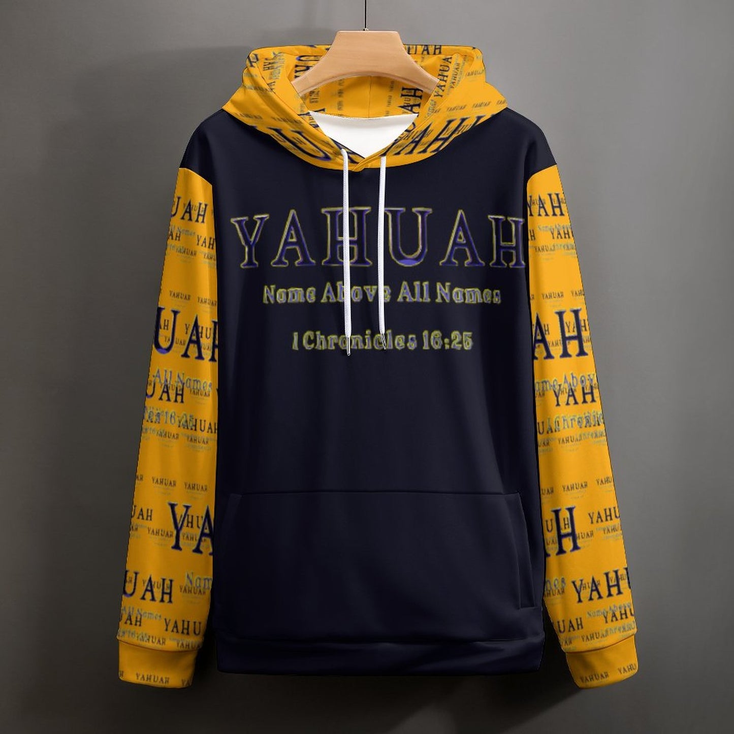Yahuah-Name Above All Names 02-01 Men's Designer Hoodie with Double Layer Hood