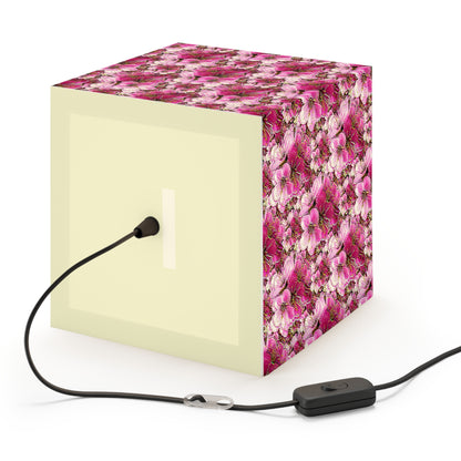Electric Flora: Neon Sakura Cherry Blossoms Cube Bedside Lamp