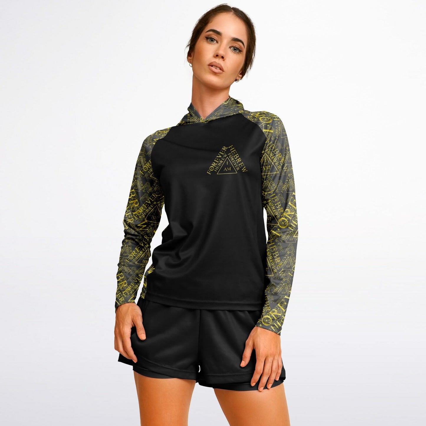 I AM HEBREW 03-01 Ladies Designer Lightweight Raglan Hoodie