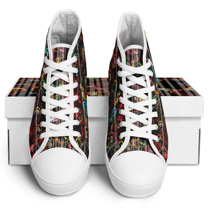 "Lighten Up" (01) | Unisex High Top Canvas Sneakers