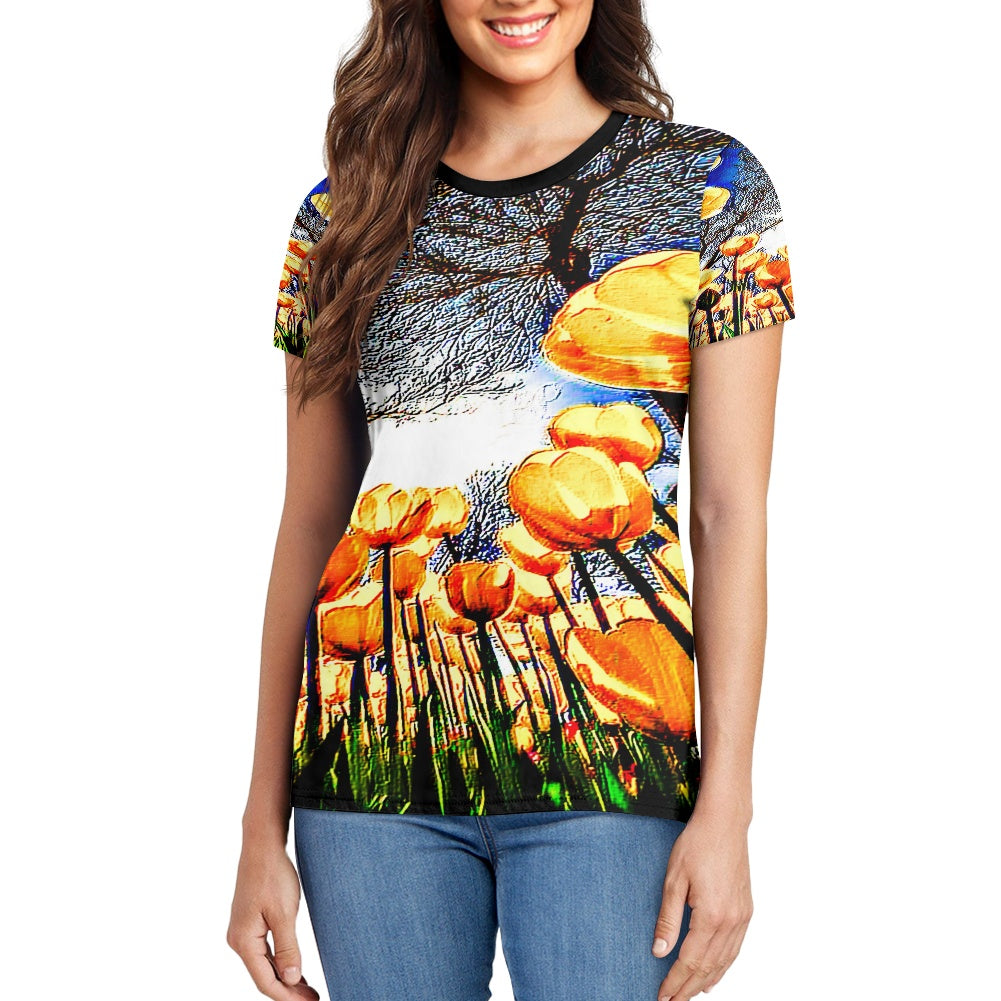 Floral Embosses: Tulip Daydream 01 Designer T-shirt