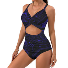 Cargar imagen en el visor de la galería, TRP Maze 01-02 Designer Twist Front Criss Cross Tie Back One Piece Swimsuit