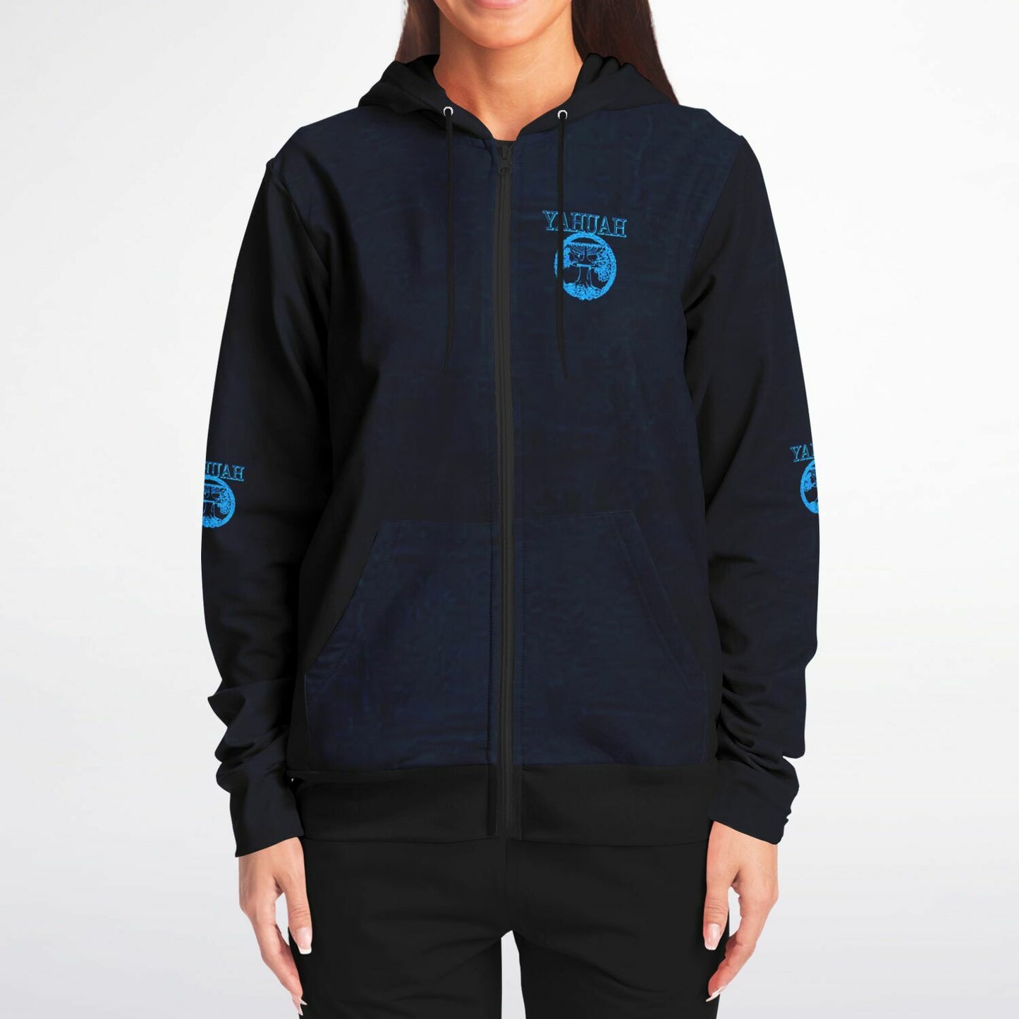 Yahuah-Tree of Life 02-02 Designer Athletic Unisex Zip Hoodie