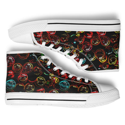 "Lighten Up" (01) | Unisex High Top Canvas Sneakers