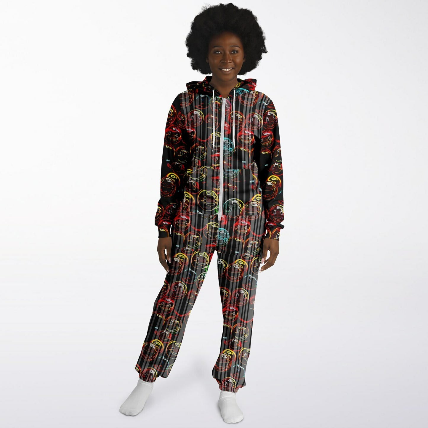 Outspoken Designs 01-01 "Lighten Up" Designer Fashion Triblend Fleece Lined Zip Front Jumpsuit