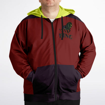 KING 01-02 Men's Designer Triblend Fleece Lined Plus Size Zip Hoodie