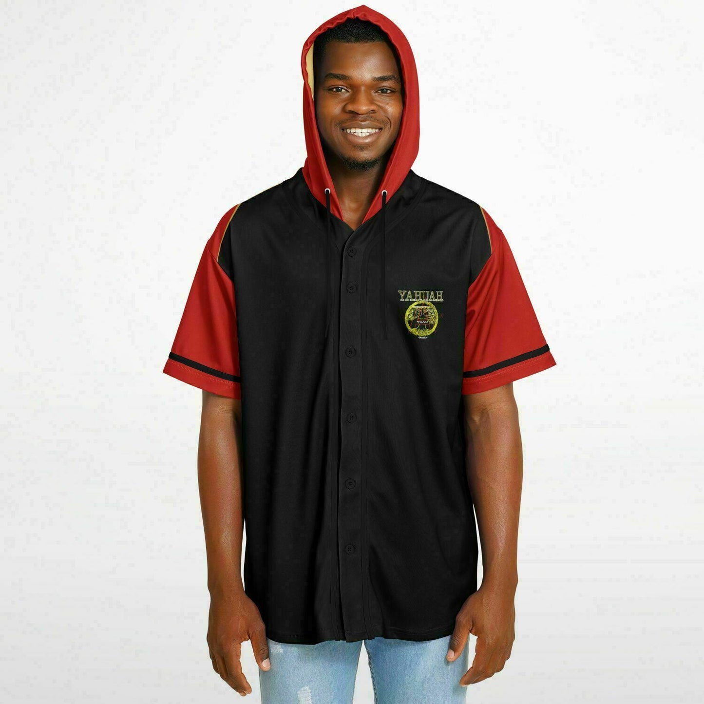 A-Team 01 Red Men's Designer Hooded Baseball Jersey