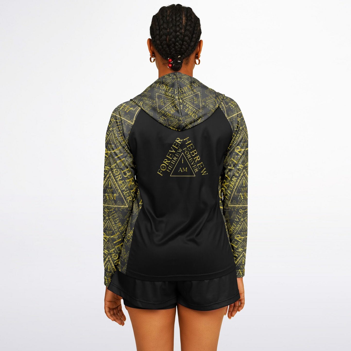 I AM HEBREW 03-01 Ladies Designer Lightweight Raglan Hoodie