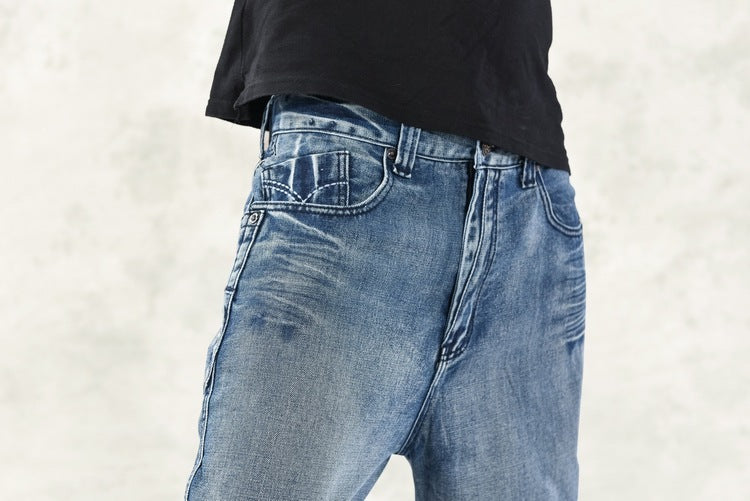 Medium Blue Baggy Male Denim Jeans