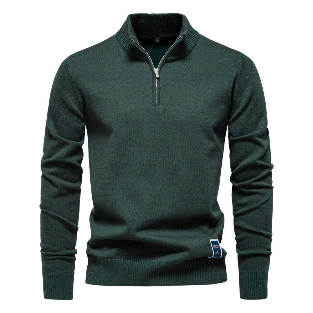 Men's Solid Color Stand Collar 1/4 Zip Sweater (6 colors)