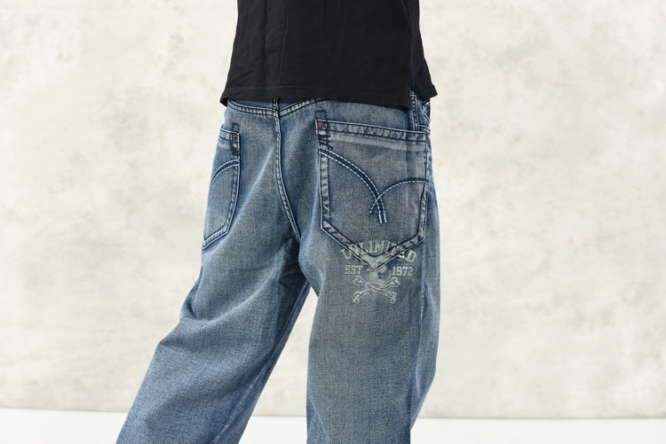 Medium Blue Baggy Male Denim Jeans