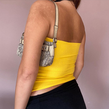 Load image into Gallery viewer, Yellow Slim Fit Lace Up Strapless Top