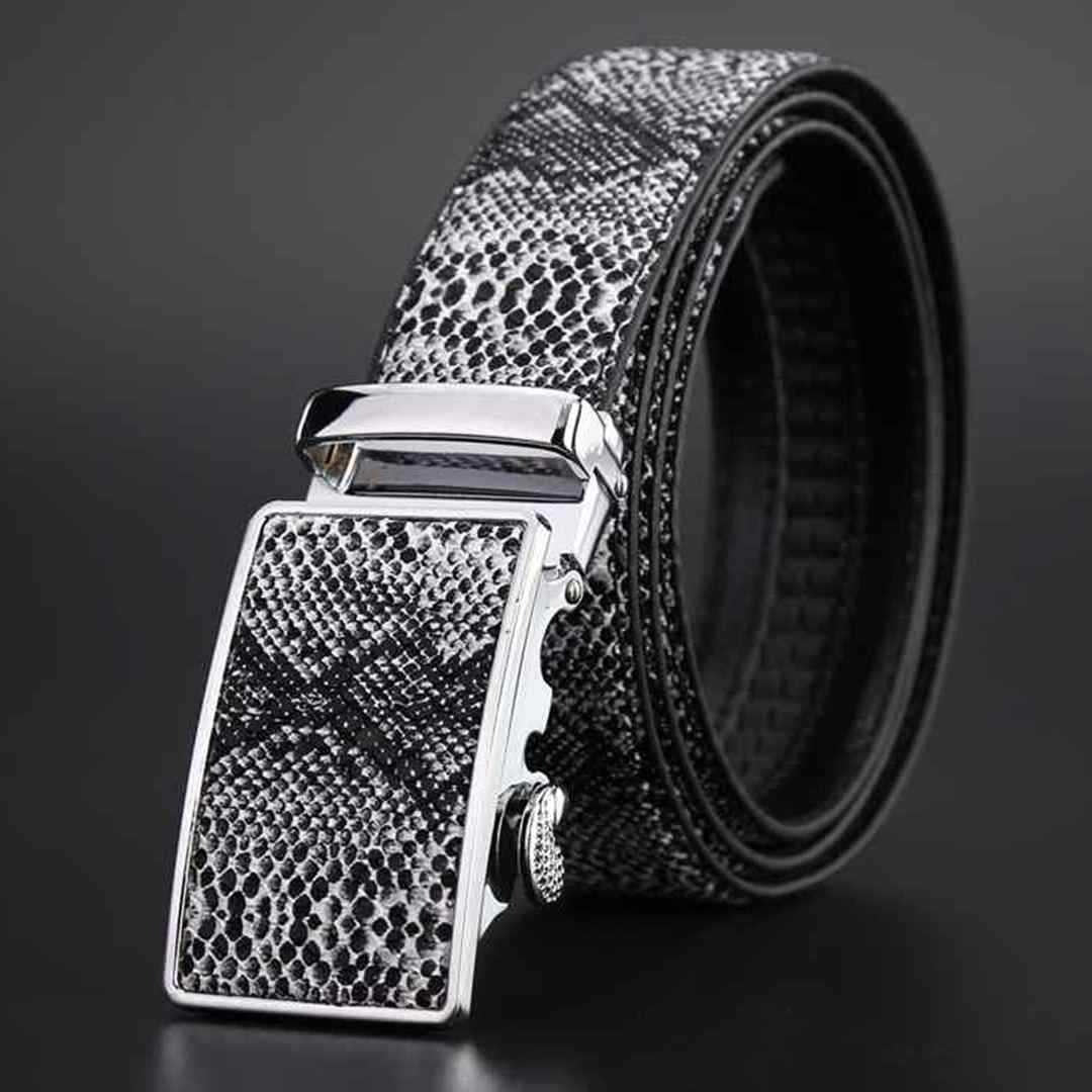 Genuine Leather Automatic Buckle Belt for Men