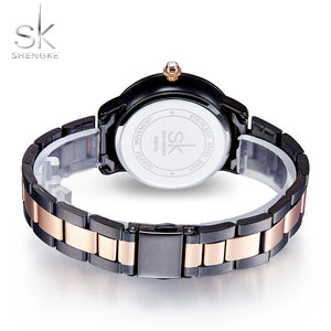 Quartz Crystal Stainless Steel Female Watch (2 colors)