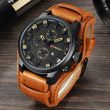 Load image into Gallery viewer, CURREN Men&#39;s Military Steampunk 30m Waterproof Quartz Sports Watch with Leather Band (5 colors)
