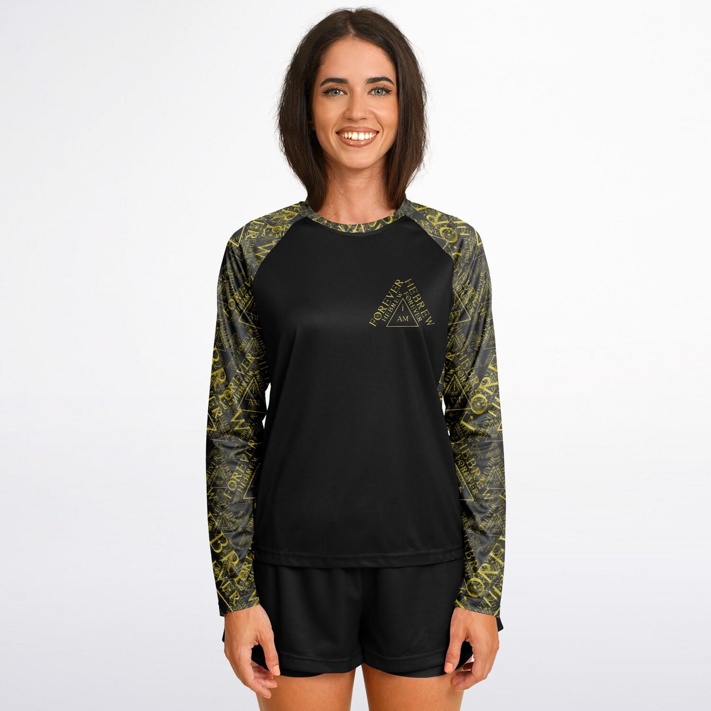 I AM HEBREW 03-01 Ladies Designer Long Sleeve Raglan T-shirt