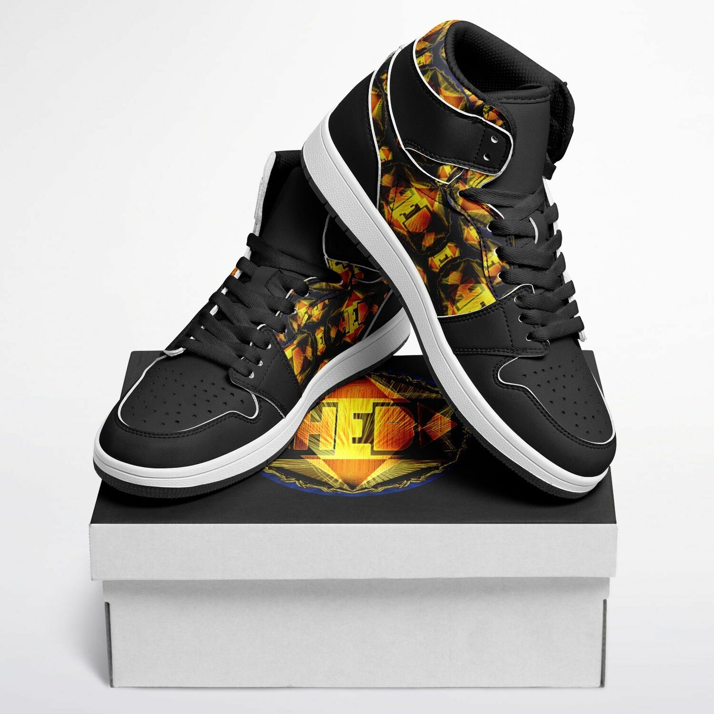 Hebrew World 01-02 Royal Radiance PU Leather High Top Sneakers