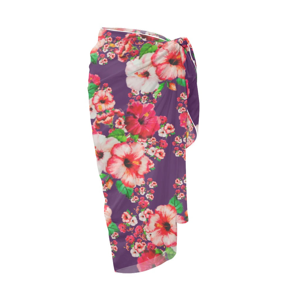 TRP Floral Print 03: Hibiscus Flowers 01-01 Tropical Bloom Long Sarong
