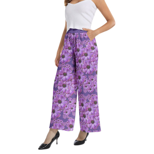 TRP Floral Print 07: African Daisies 01 Designer Wide Leg Pants