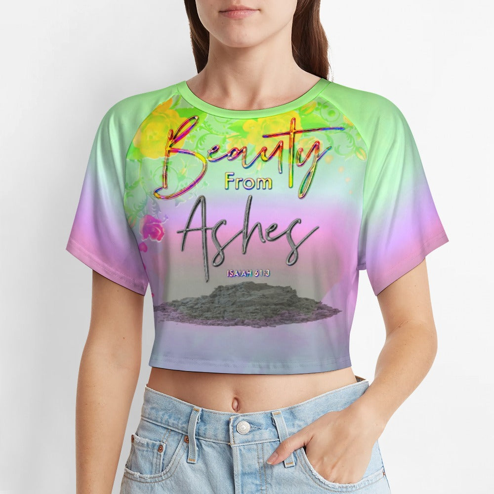 Redemption & Hope 01: Beauty From Ashes Designer Raglan Crop Top