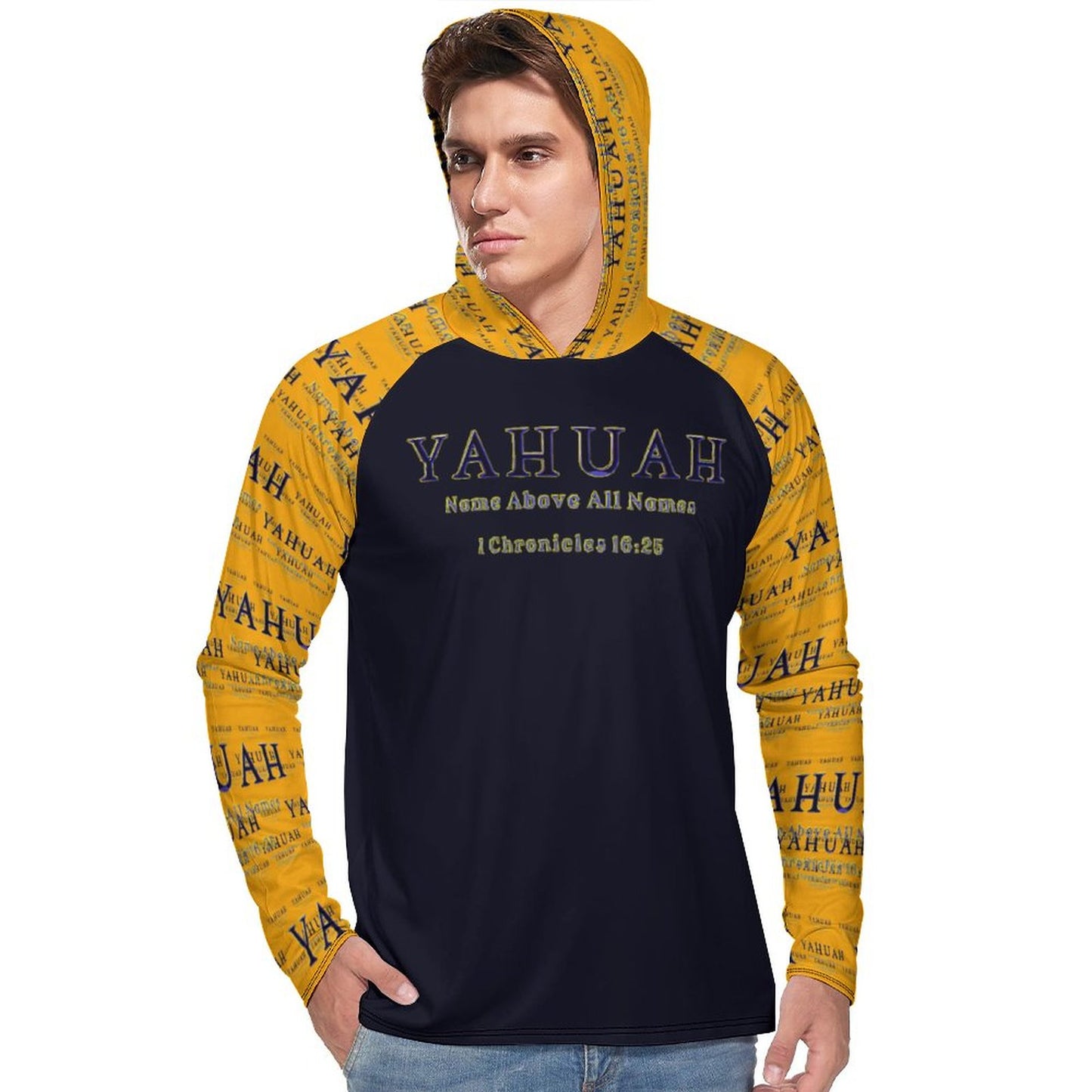 Yahuah-Name Above All Names 02-01 Men's Designer UPF 40+ Sun Protection Hoodie