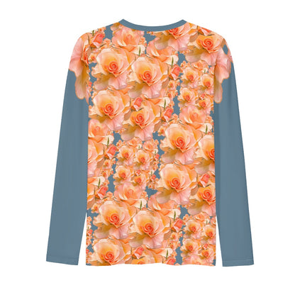 Floral Embosses: Roses 03-01 "Apricot Bloom Essential" Long Sleeve Tee