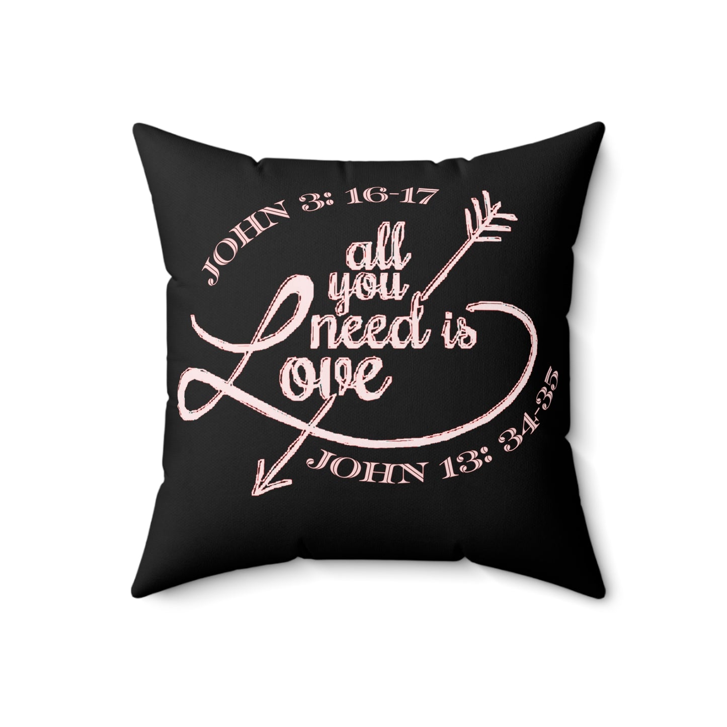 Illustrated Truth 02-01 "All You Need is Love" Designer Faux Suede Square Throw Pillow (4 sizes)