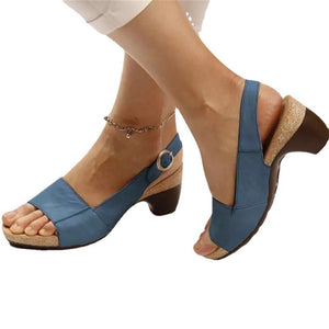 Block Low Heel Ankle Strap Sandals (9 colors)