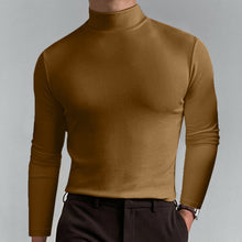 Cargar imagen en el visor de la galería, Mock Neck Slim Fit Long Sleeve Sweatshirt for Men (12 colors)