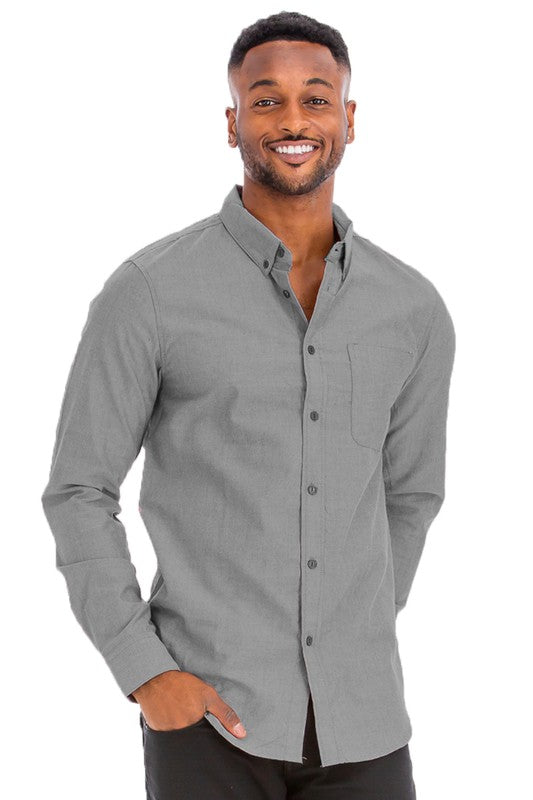 Long Sleeve Solid Color Dress Shirt (9 colors)