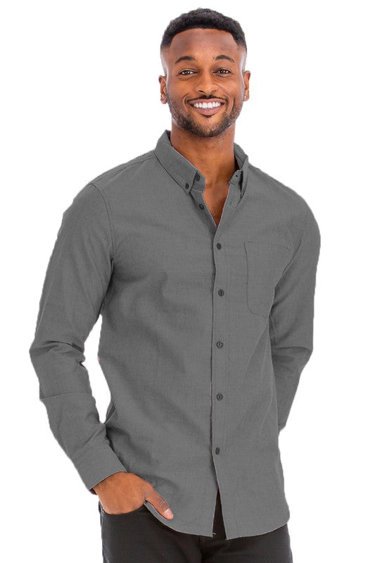 Long Sleeve Solid Color Dress Shirt (9 colors)