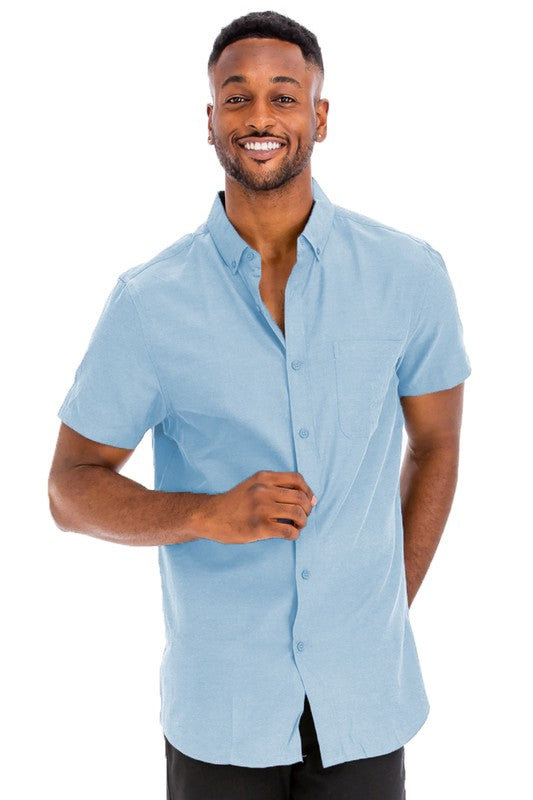 Short Sleeve Solid Color Dress Shirt (11 colors)