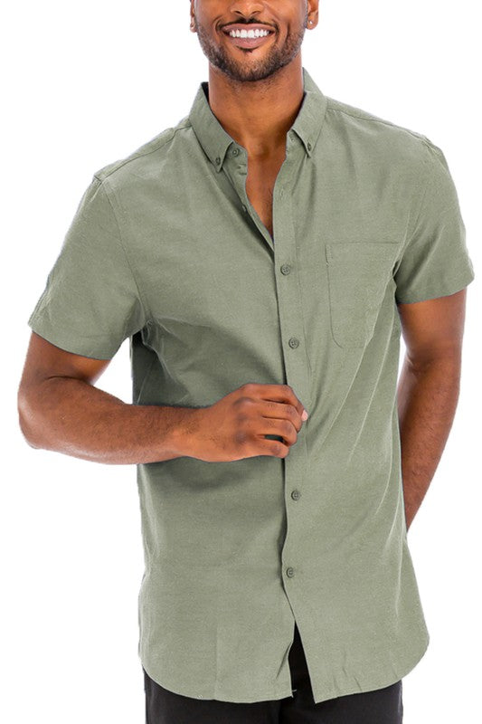 Short Sleeve Solid Color Dress Shirt (11 colors)