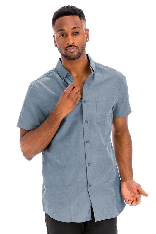 Short Sleeve Solid Color Dress Shirt (11 colors)