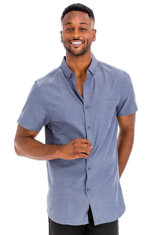 Short Sleeve Solid Color Dress Shirt (11 colors)