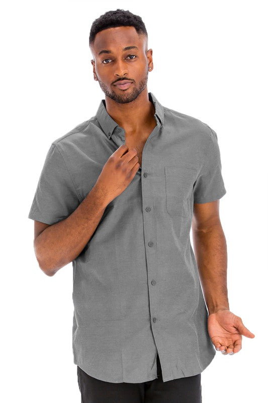 Short Sleeve Solid Color Dress Shirt (11 colors)