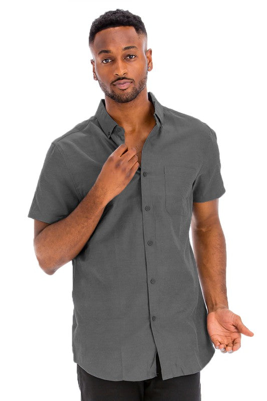 Short Sleeve Solid Color Dress Shirt (11 colors)