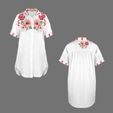 Load image into Gallery viewer, TRP Floral Print 03 Designer Short Sleeve Button Front Shirt Dress