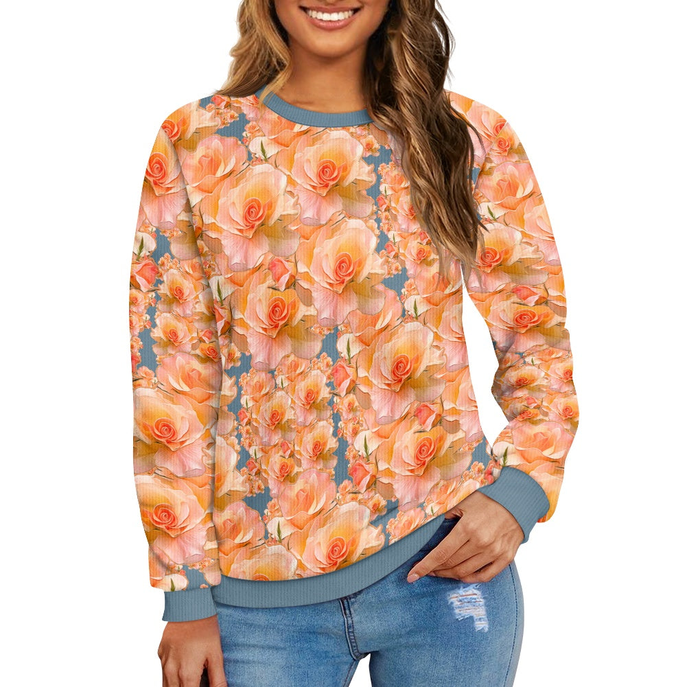 Floral Embosses: Roses 03-01 "Apricot Bloom Essential" Sweater